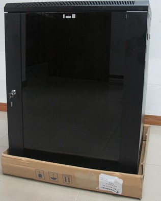 14U Wall Mounted Rack Cabinet (Glass or Perforated Front) - Image 4